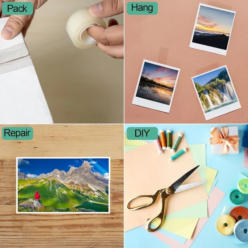 16-1Rolls Transparent Tape Adhesive Express Packaging Tapes For Office Home School Student Gift Wrapping Package Tape 18/12/8mm