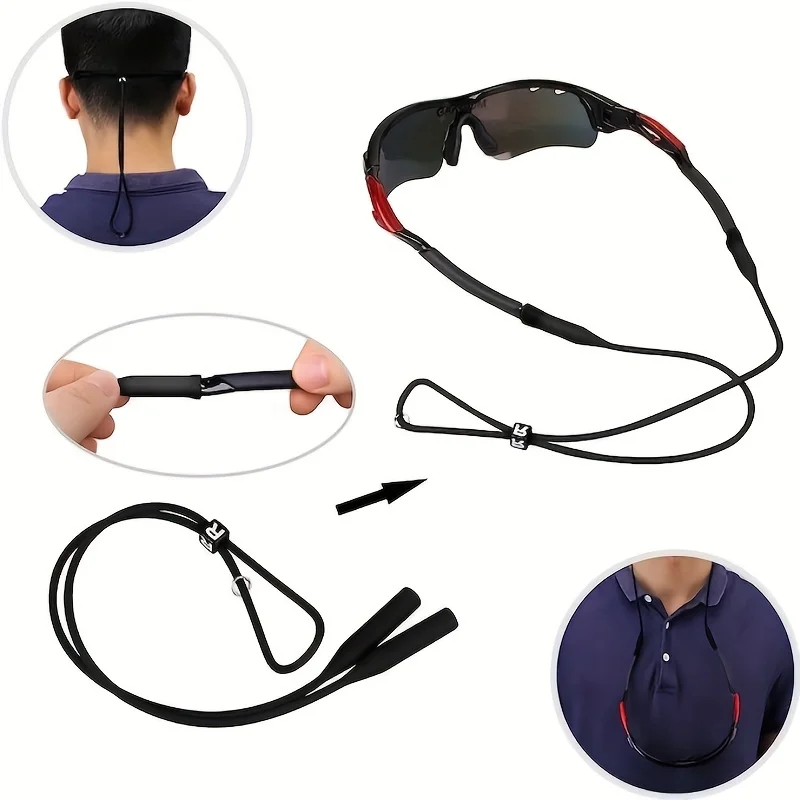 Retenedor de gafas deportivas de moda, gafas de sol de silicona de Color caramelo, correas para gafas para hombres y mujeres, soporte elástico ajustable para gafas