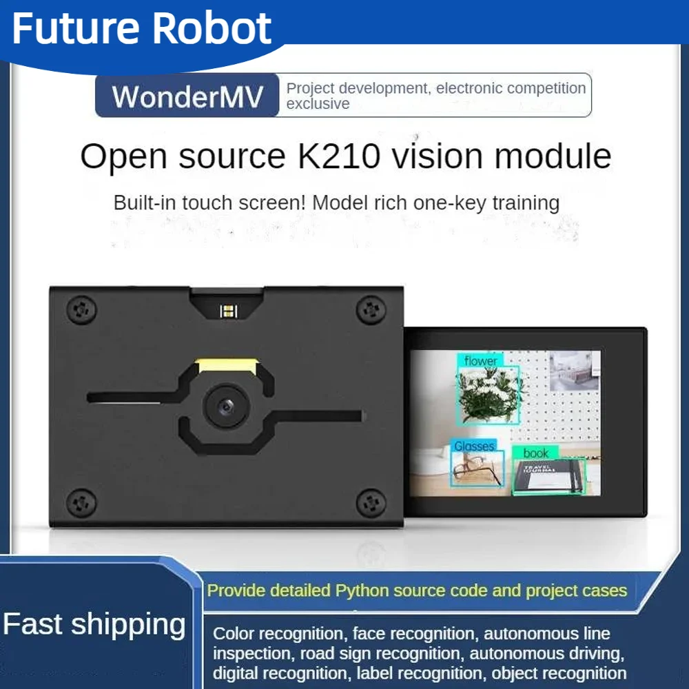 WonderMV K210 Visuelles Modul, Vision-Erkennungsmodul, Smart-Kamera, Python-Entwicklungsplatine, programmierbarer Canmv-Sensor für Roboter