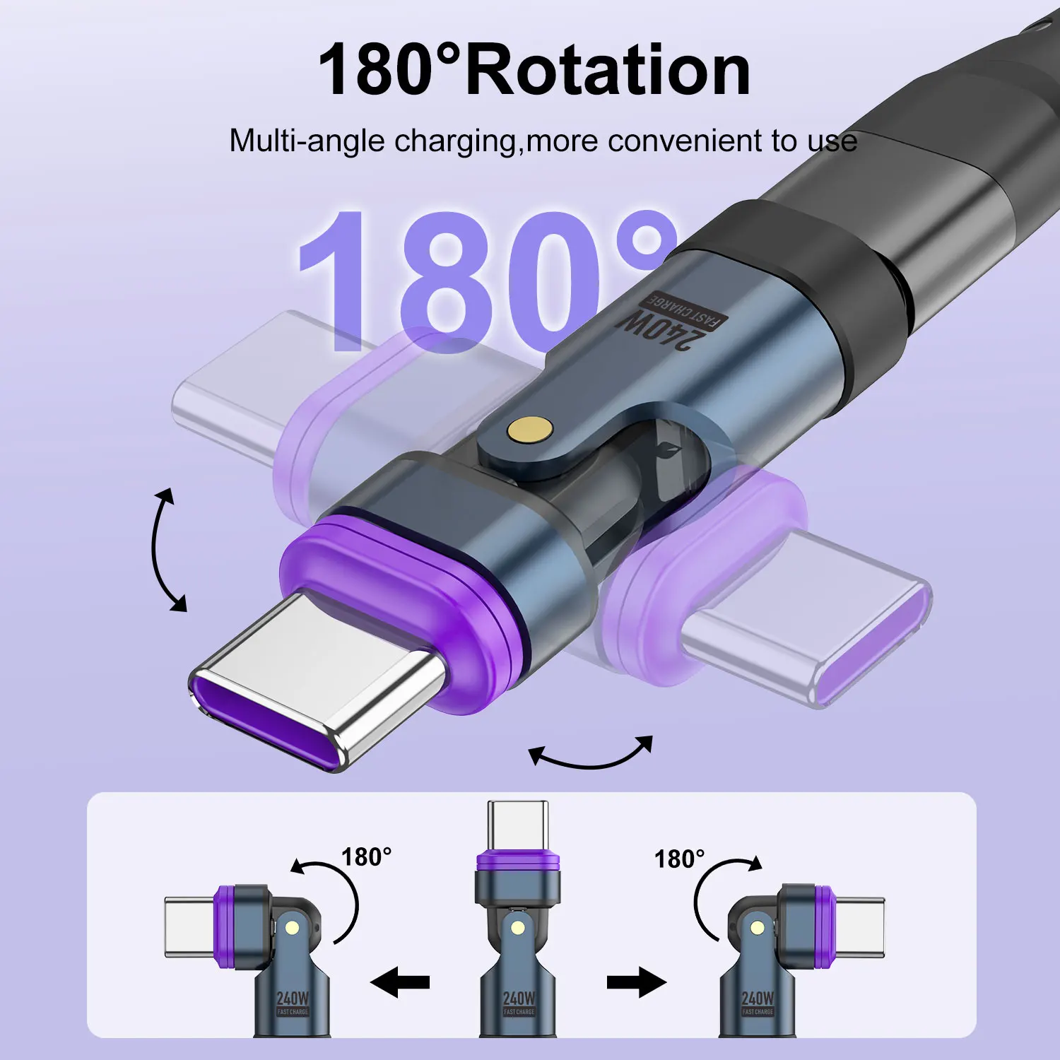 USLION 240W Magnetic Type C to Lightning Adapter 16Pin USB-C to Type-C Fast Charging Converter for iPhone Samsung Xiaomi Macbook