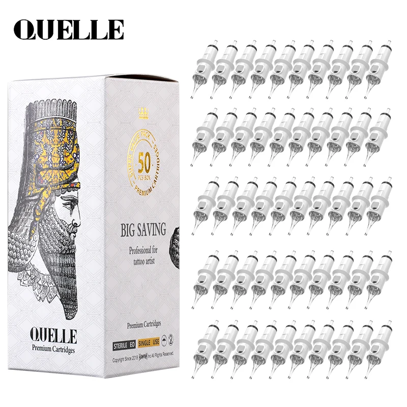Quelle 50Pcs Tattoo Patrone Round Liner Shader 0,30/0,35MM Einweg Sterilisierte Sicherheit Tattoo Nadel Make-Up Für Tätowierer