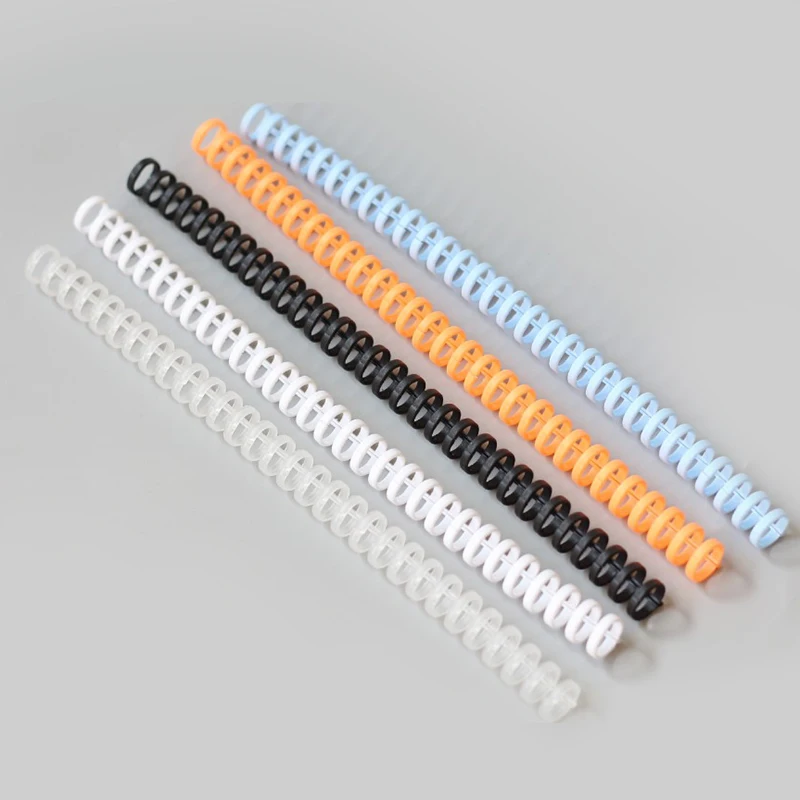 5Pcs Binding Rings 30 Hole Loose-leaf Binding Strip Plastic Loose-leaf Ring Binding Clip Loose-leaf Binder Book Binding