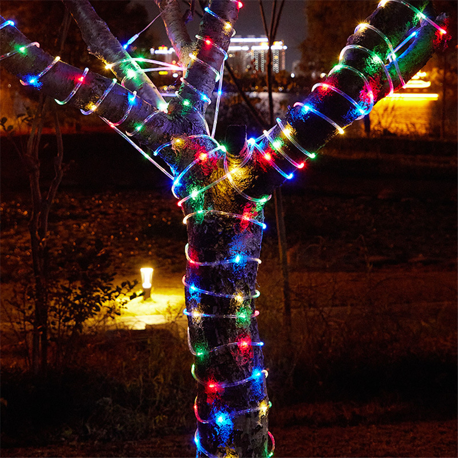 30M 300LED 크리스마스 트리 요정 정원 조명 야외 방수 갈 랜드 로프 튜브 문자열 조명 휴일 파티 웨딩 장식