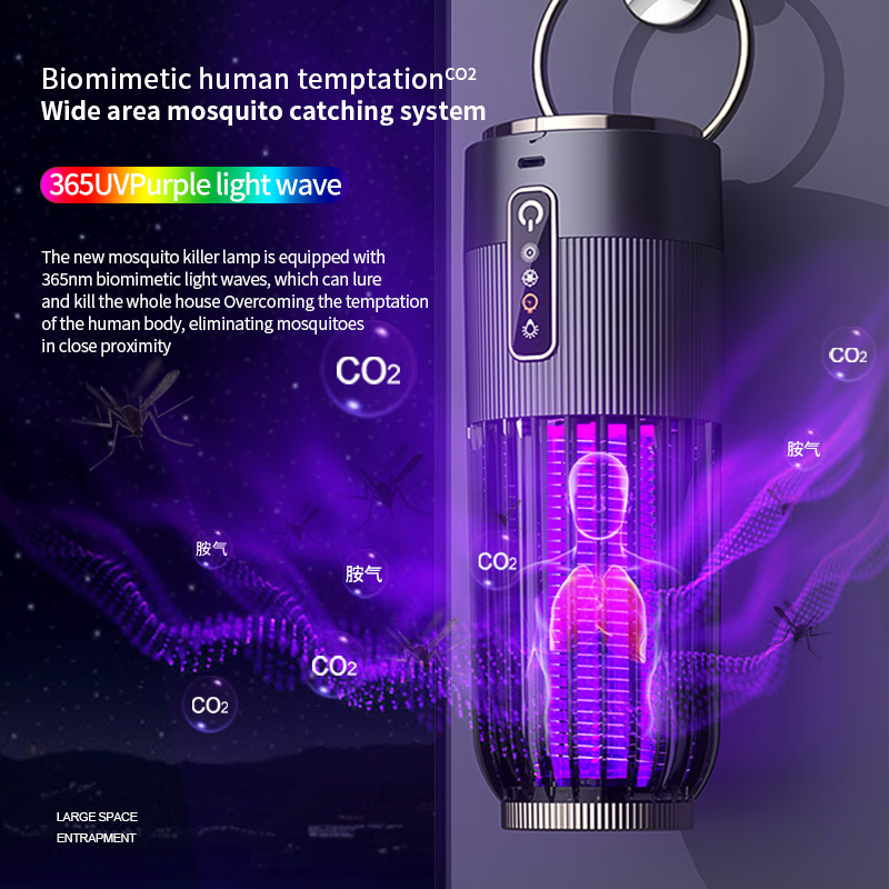 Lámpara Xiaomi Mosquito Killer Carga Solar Insecto 360 °   Trampa Camping linterna matamoscas eléctrico función de tiempo repelente interior