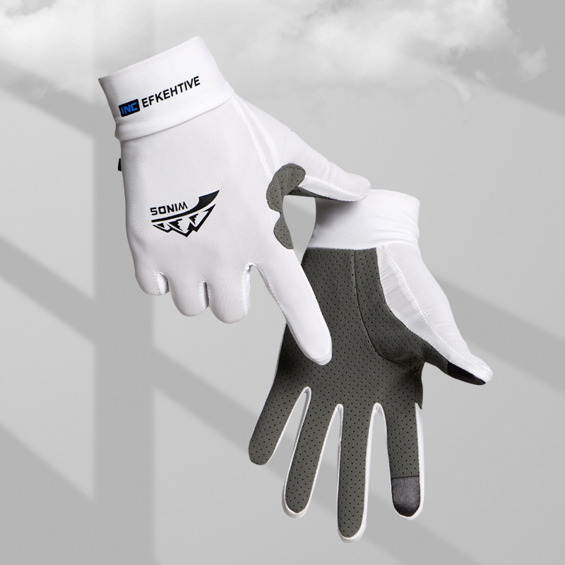 Gants d'équitation en plein air coordonnants pour hommes, gants de pêche à doigts complets, gants d'aviron de kayak, protection solaire, mince, garde au chaud, glace, hiver