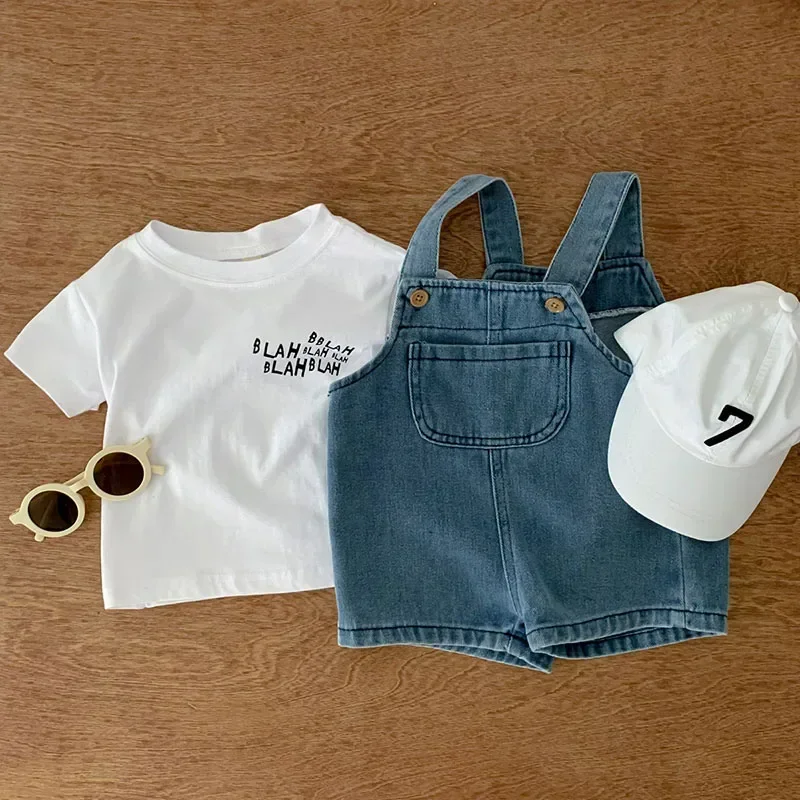 男の子と女の子の赤ちゃんのための半袖の夏服セット,カジュアルウェア,全体的なパンツ,0〜3歳