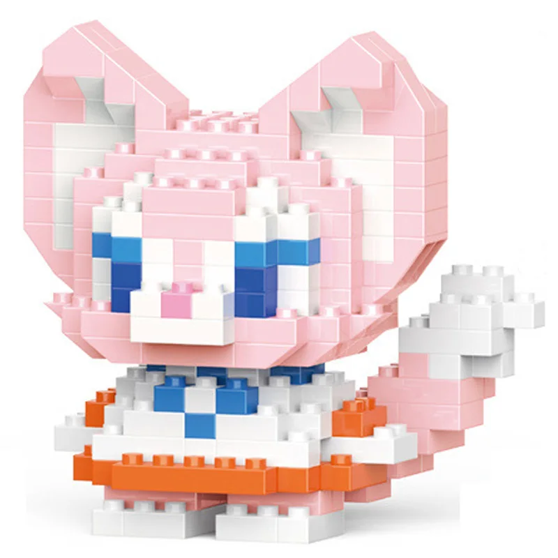 24 個ステッチ LinaBellr マリオブラザーズフィギュアディズニーステッチビルディング黒人漫画アニメポケモンピカチュウ組み立てレンガおもちゃギフト