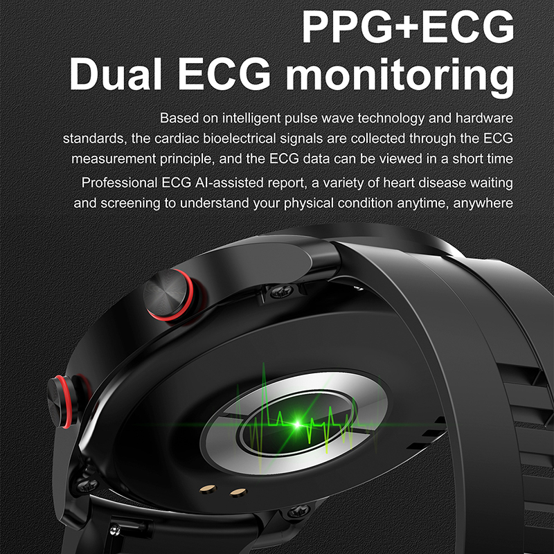 EKG + PPG Bluetooth Anruf Smart Uhr Männer Laser Gesundheit Blutdruck Fitness Sport Uhren Mann Sport Wasserdichte Smartwatch + box