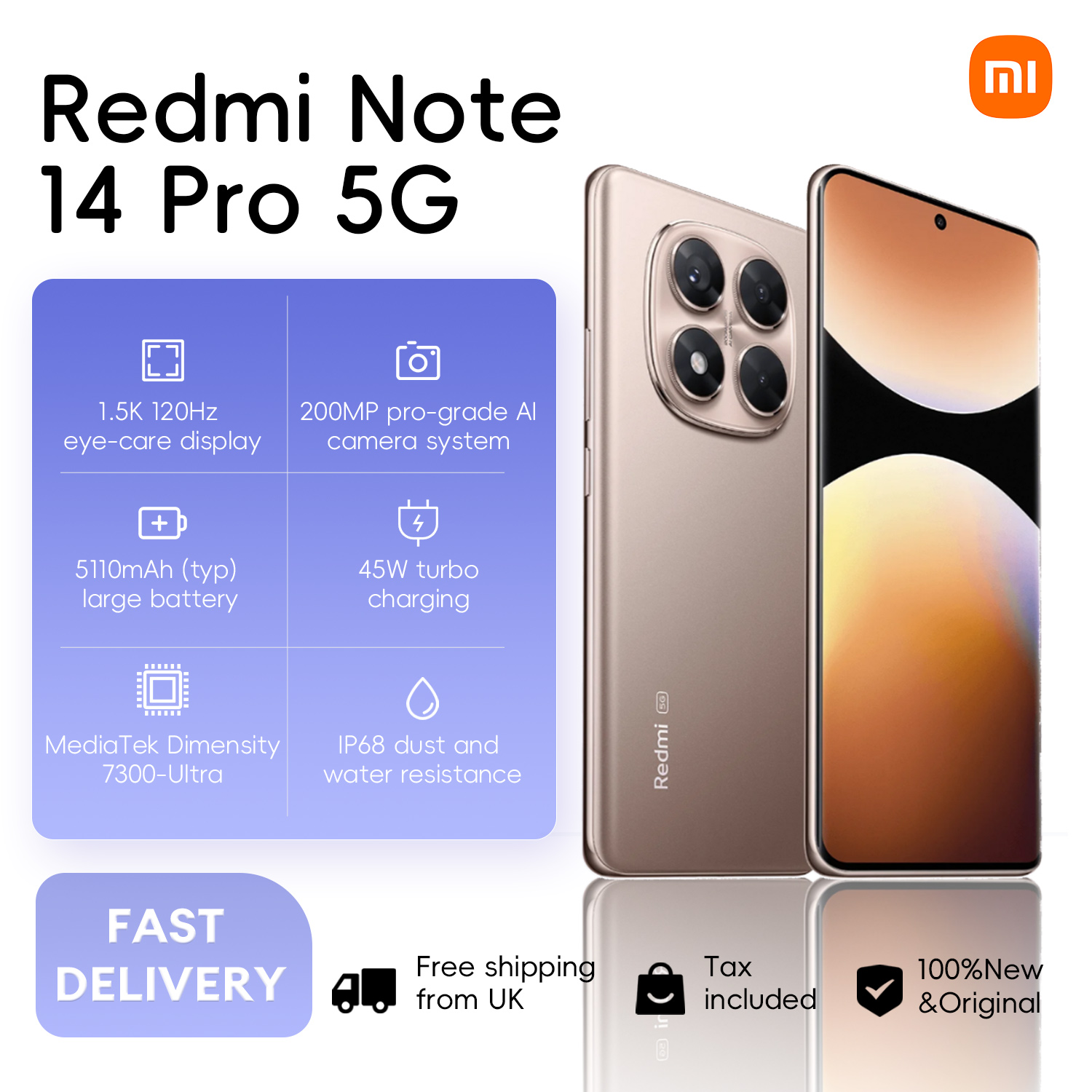 Used Phone Redmi Note 14 Pro 5g Global Version Smartphone Nfc with Charger (Excellent Condition)