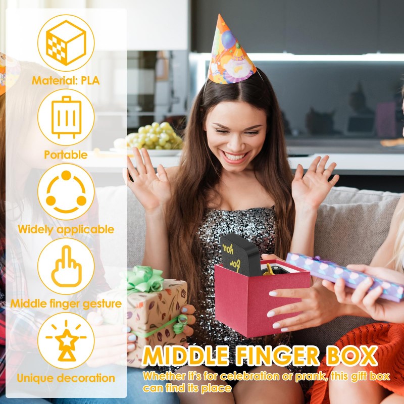 Out of the box pop-up Middle Finger Gift Box Creative Desk Home Decor Gifts Middle Finger Novelty Christmas Funny Prank Gift