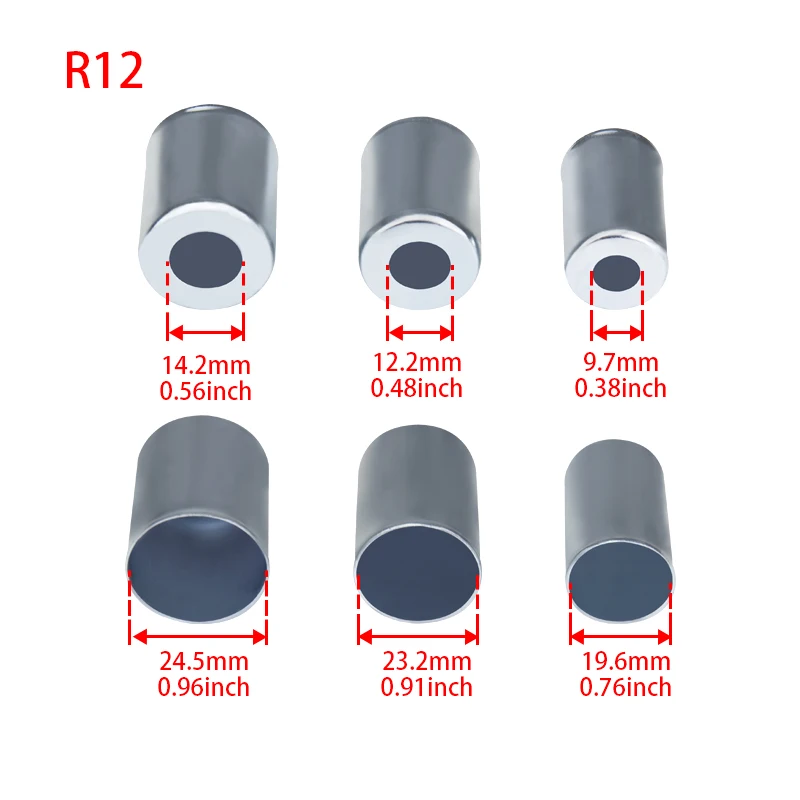 12 cái/lốc, #6 #8 #10 A/C Thép Uốn Ferrule cho Tiêu Chuẩn Rào Cản Hose #6 #8 #10