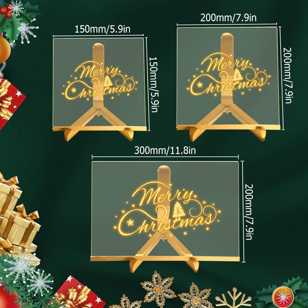 LED Note Board with Colors 7 Pens DIY Acrylic Message Board Children‘s Drawing Board Light up Message Board Kids Birthday Gift