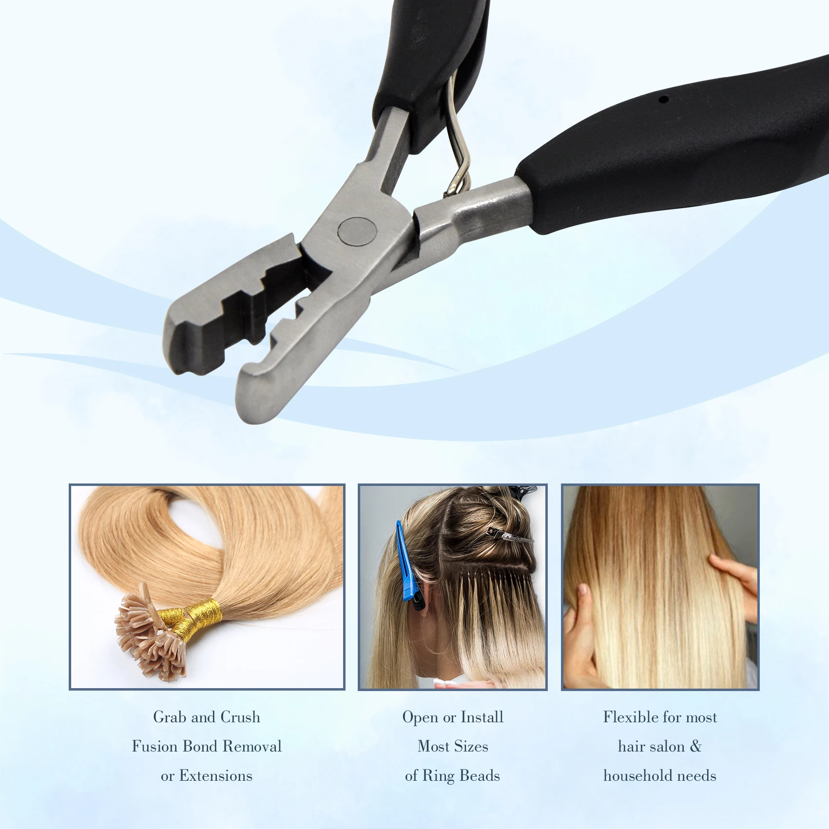 Herramienta para quitar extensiones de cabello, alicates de fusión para extensiones de cabello de queratina, herramienta de cuentas Microlink