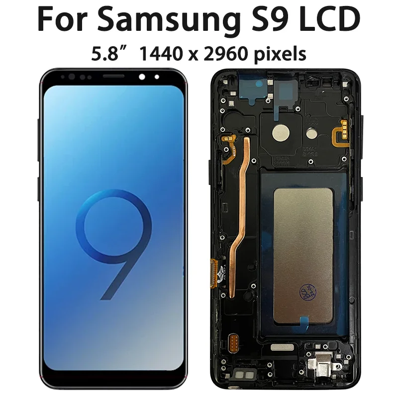 100% ทดสอบใหม่สําหรับ Samsung S8 G950 G950F SM-G950FD จอแสดงผล LCD หน้าจอสัมผัสกรอบสําหรับ Samsung S9 G960 SM-G960F จอแสดงผล