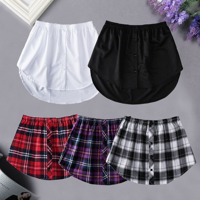 S-5XL Frauen Gefälschte Hemd Saum Abnehmbare Unterrock Unregelmäßigen Rock Schwanz Bluse Saum Extender Mini Rock Geschichteten Innen Schicht