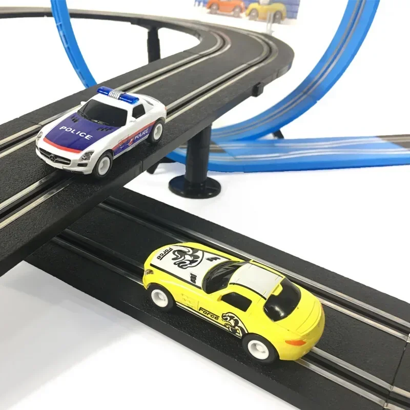 1:64 nova pista de corrida elétrica acessórios do carro brinquedos duplo controle remoto carro autorama circuito slot ferroviário veículo crianças presentes
