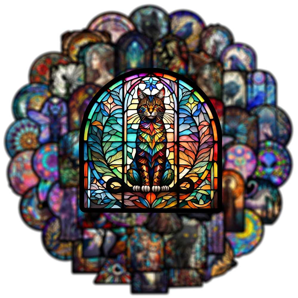 10/30/50 個ガラススタイルカラフルな漫画落書きステッカースケートボード冷蔵庫ギターラップトップオートバイ旅行クールデカールステッカー