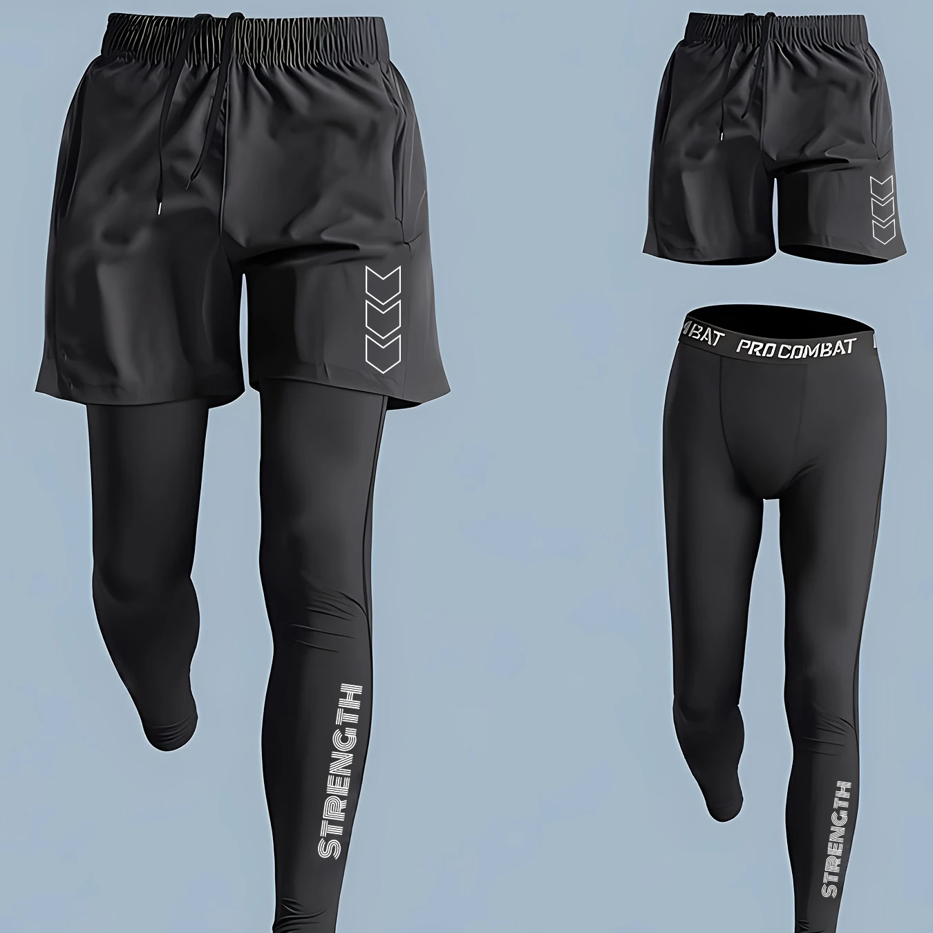 กางเกงวิ่งผู้ชายกางเกงรัดกล้ามเนื้อ Quick DRY Jogger กางเกงออกกําลังกายกางเกงขายาวความยืดหยุ่น Sweatpants ฟิตเนส Tights