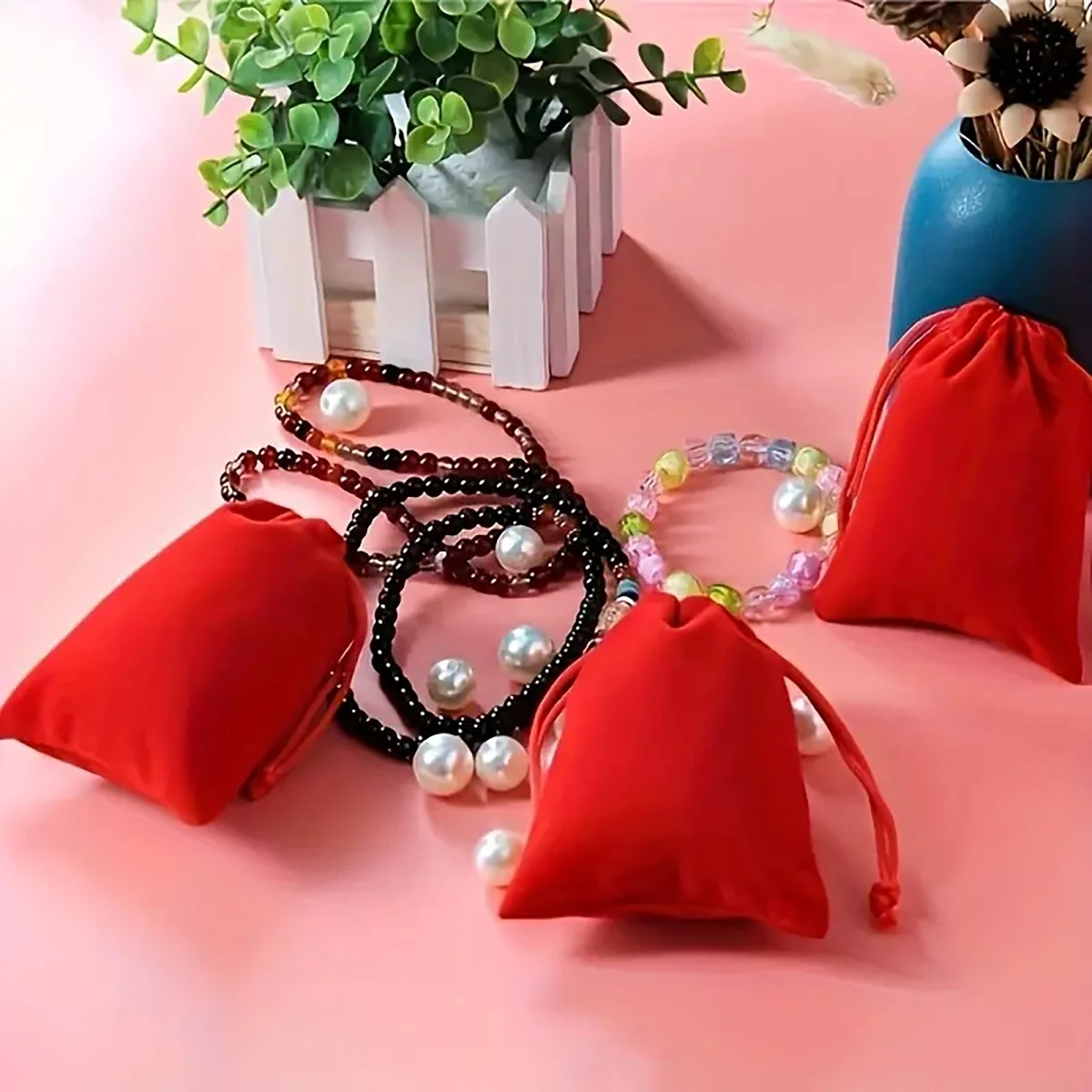 10 ชิ้น 5x7/7x9/9x12 เซนติเมตรกํามะหยี่กระเป๋า Drawstrings กระเป๋าขนาดเล็กเครื่องประดับของขวัญบรรจุกระเป๋า