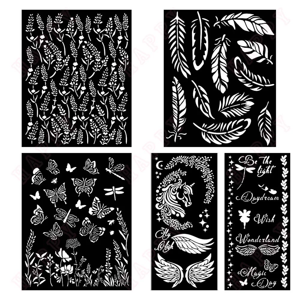 Kupu-kupu 2024 baru hari ajaib DIY Layering stensil lukisan grafis buku tempel ornamen Album timbul Template stensil