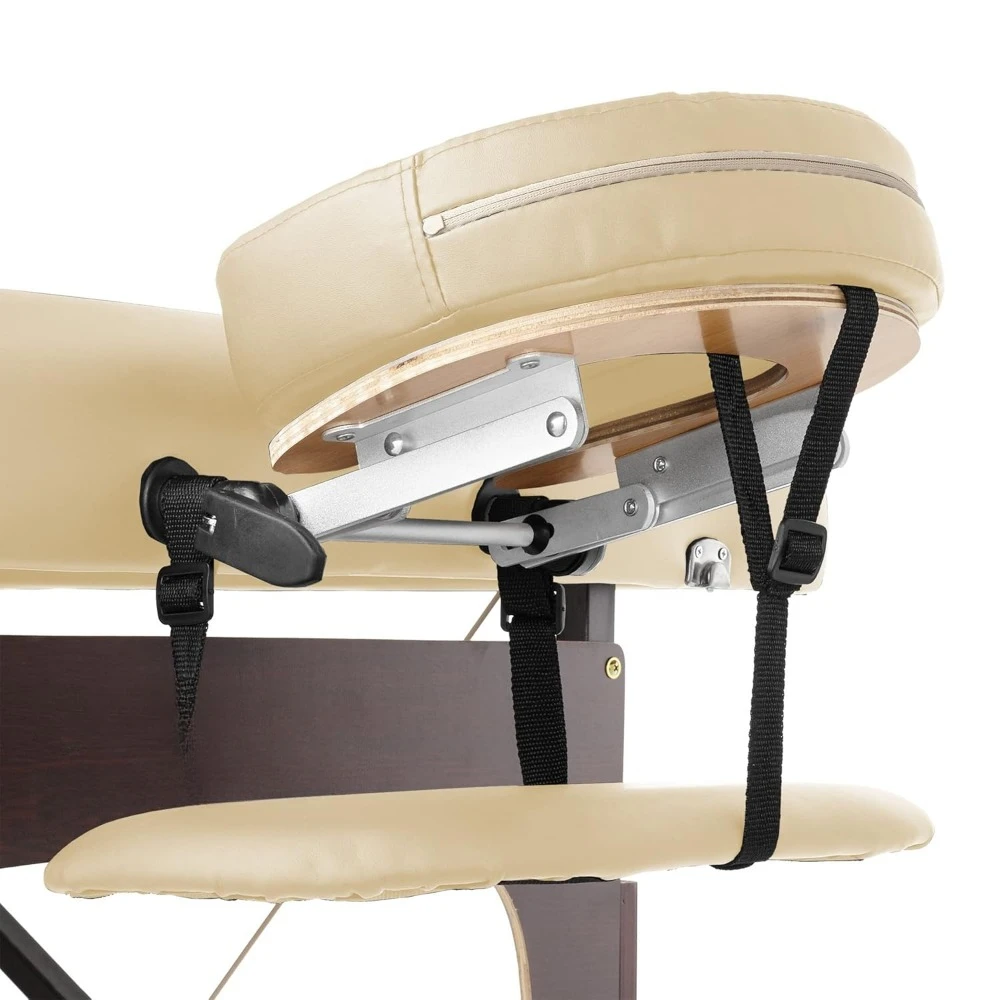 Professional Portable Lightweight Bi-Fold Memory Foam Massage Table with Reiki Panels - Includes Headrest,