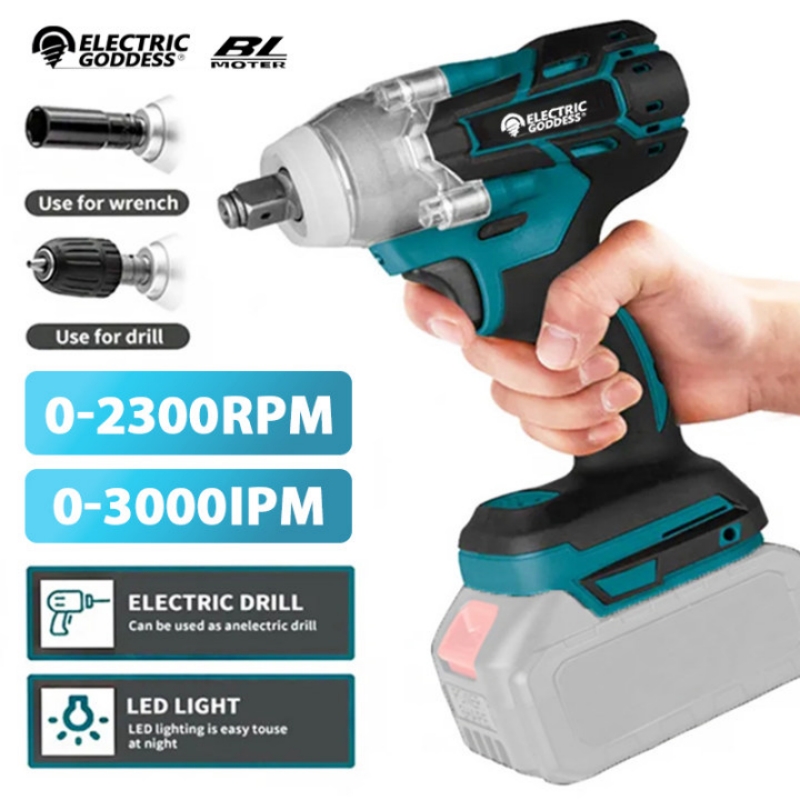 Tw285 520n.m chave de impacto elétrica sem fio, chave elétrica sem escova, broca manual, ferramenta elétrica para makita, bateria de 18v