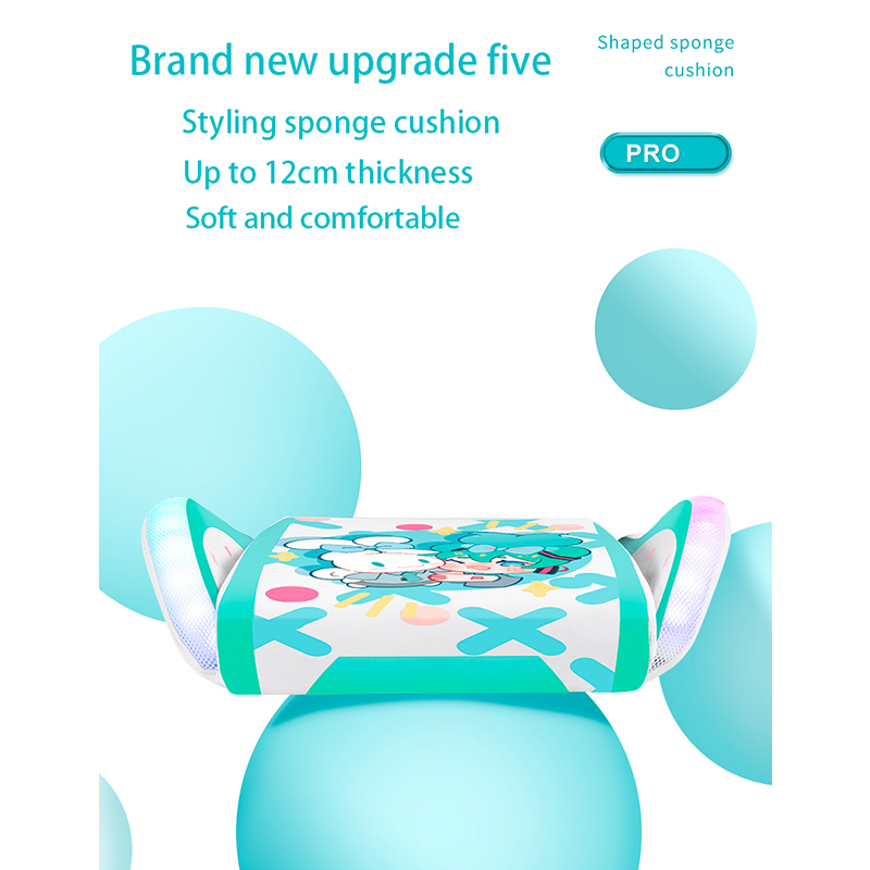 เก้าอี้เล่นเกมแฟชั่นใหม่สีเขียวอนิเมะสาวนักเรียนสำนักงานบ้านถูกหลักสรีรศาสตร์เก้าอี้คอมพิวเตอร์ไฟ LED ริ้วสายไฟวางเท้าเพื่อนอนลง