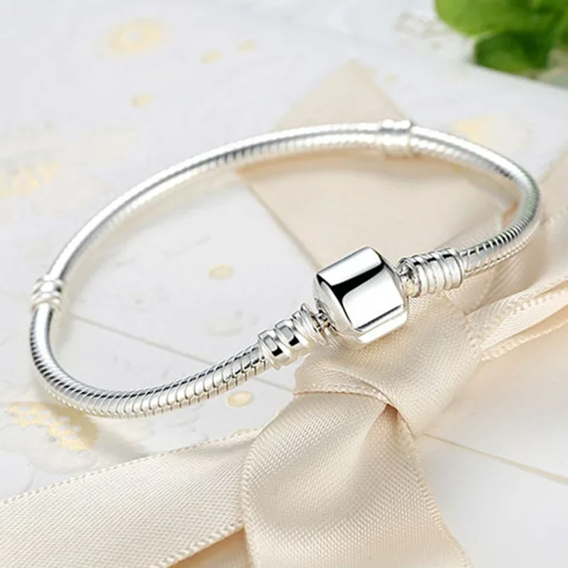 Saiye 925 prata esterlina cobra corrente diy charme pulseira para mulheres presente jóias com pulseiras para mulher брасwanе elem eusб dana