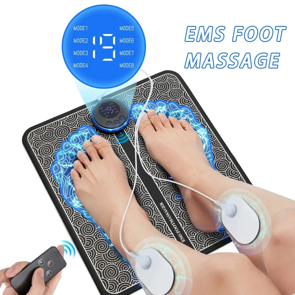 Estera de masaje de pies, masajeador de pies Ems, herramienta eléctrica para pantorrilla, dispositivo de circulación sanguínea, ejercitador de Spa, plantillas, máquina miestimulador, desintoxicación