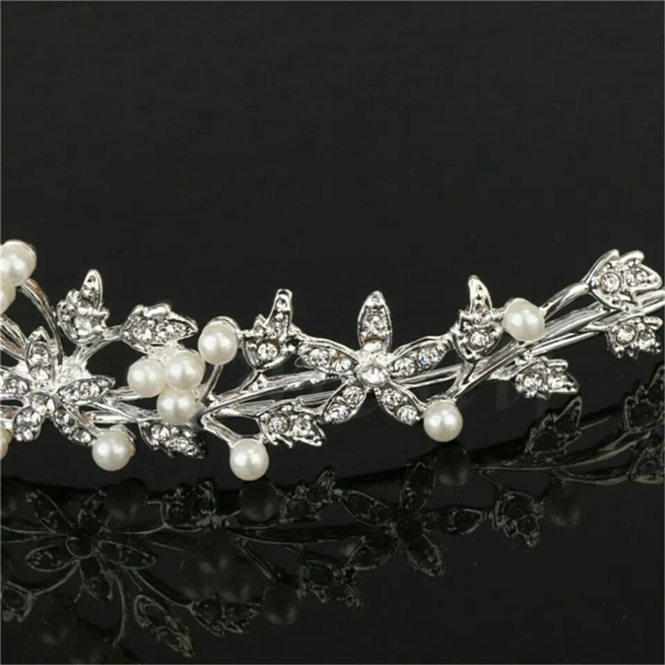Braut perlen krone stirnband diamant haar zubehör legierung strass prinzessin hochzeit stirnband braut kopfschmuck kronen