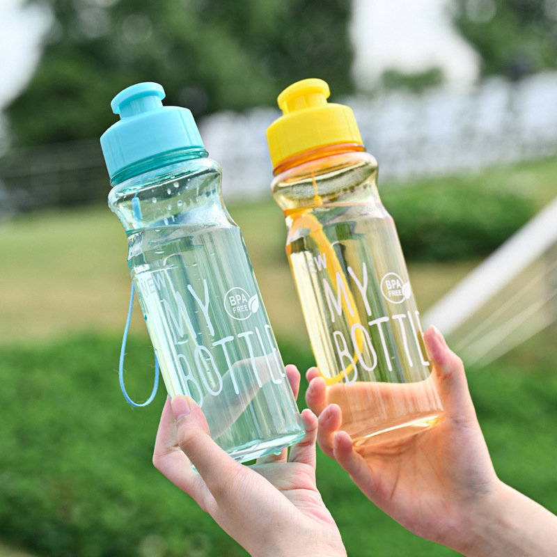 透明水ボトルポータブルスポーツカップ飲料キッチンツール 650 ミリリットル水ボトル学校ジム旅行女の子男の子