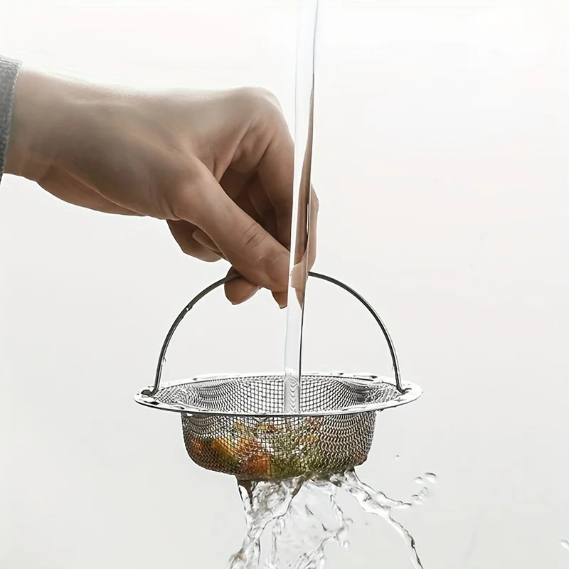 Bouchon attrape-cheveux de baignoire en acier inoxydable, filtre de trou de vidange de douche avec poignée, filtre d'évier en métal, Drain de sol pour la cuisine