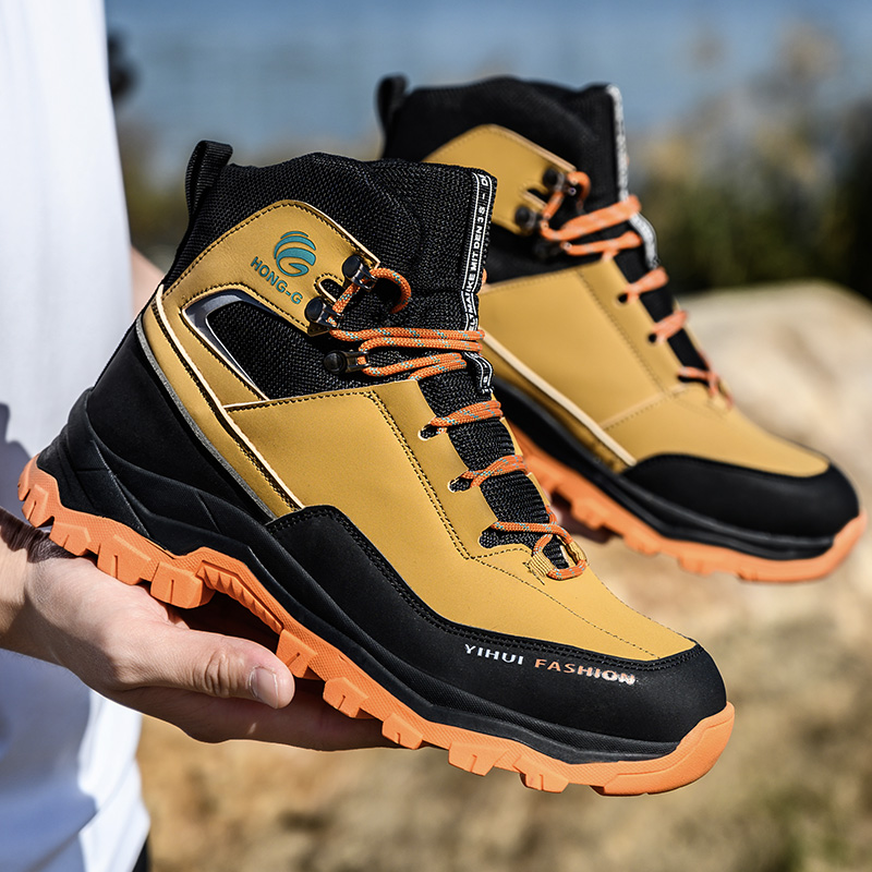 Botas de segurança anti-quebra masculinas, top alto, prova de perfuração, trabalho, resistente ao desgaste, sapatos de segurança