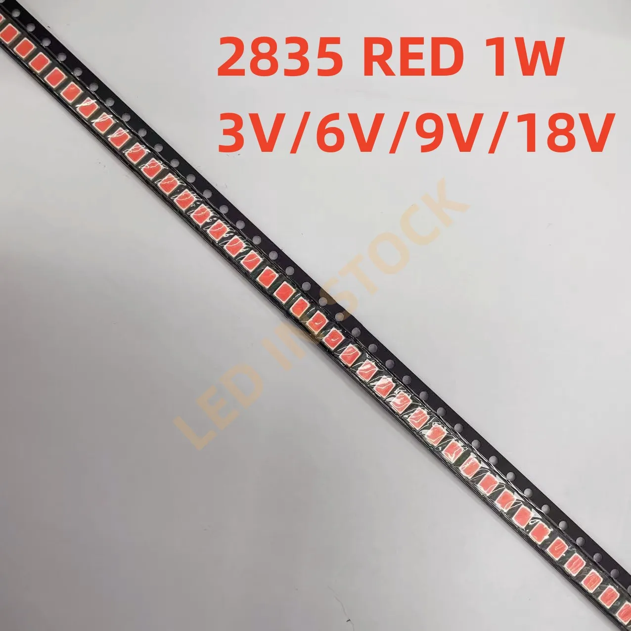 2835 SMD LED-Leuchtdiodenlampe, Perlen, rot, Hochspannung, 18/9/6/3 V, Hochspannungschip, LED, 1 W, rot, 10 Stück