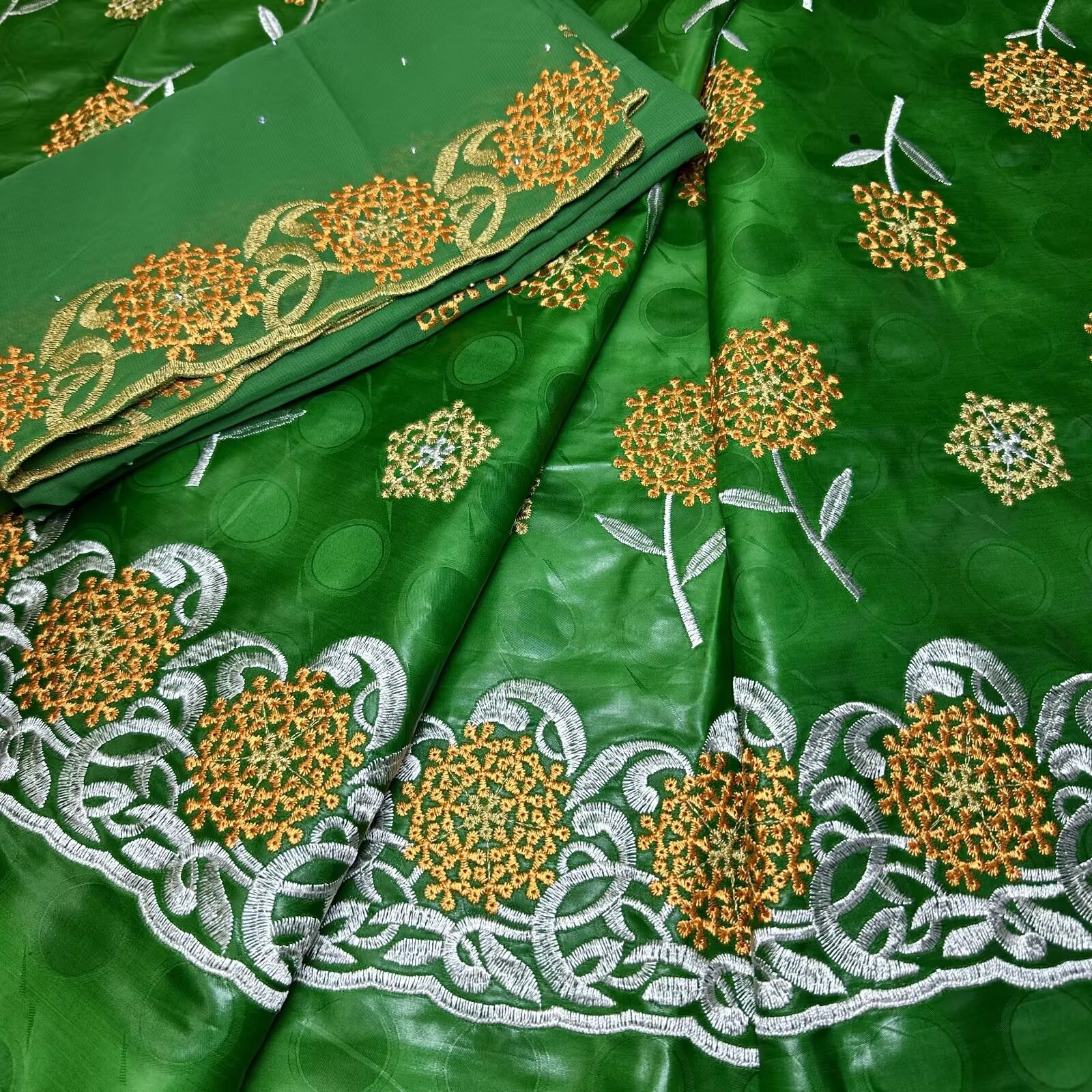 7 ярдов вышивка африканская ткань Bazin Riche 2025 Высокое качество нигерийская кружевная ткань Bazin Brode для свадебного платья Дубай