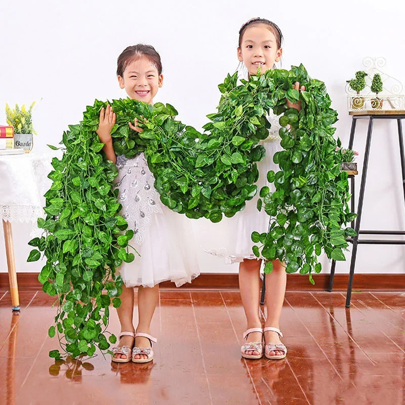 2.1M Xanh Lá Cây Thường Xuân Cây Nho Vật Có Hoa Lá Trang Trí Treo Tường Lụa Lá Dây Leo Hoa Tán Tiệc Cưới Nhà Trang Trí Sân Vườn Nhân Tạo thực Vật