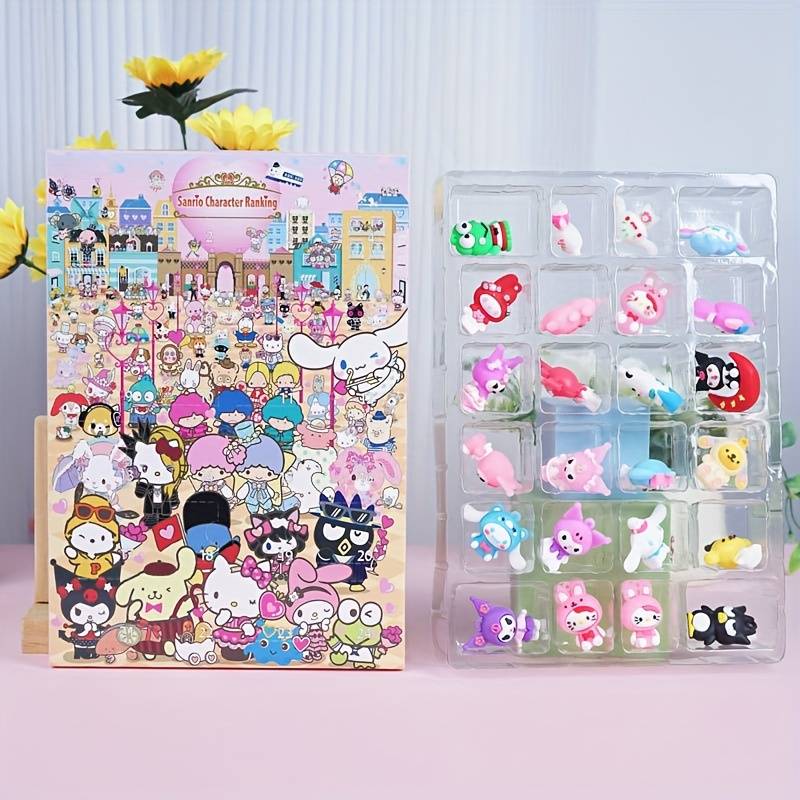 Miniso Sanrio świąteczny kalendarz adwentowy Anime modele figurek Juguetes Advent niespodzianka zabawki dla dzieci 2024 Navidad prezent
