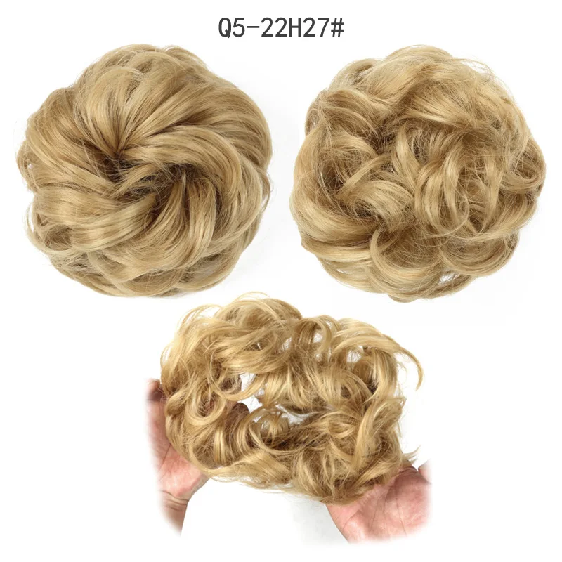 Tổng Hợp Tóc Búi Tóc Giả Tặng Lượn Sóng Cao Su Đàn Hồi Scrunchie Tóc Miếng Nữ Đuôi Ngựa Tóc Xoăn Bọc