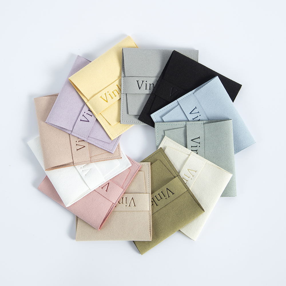 100pcs Custom Logo Name Size Microfiber Gift Bags 8X8cm Jewelry Organizer Earrings Pouch Wedding Favor Candy Bag Small Business