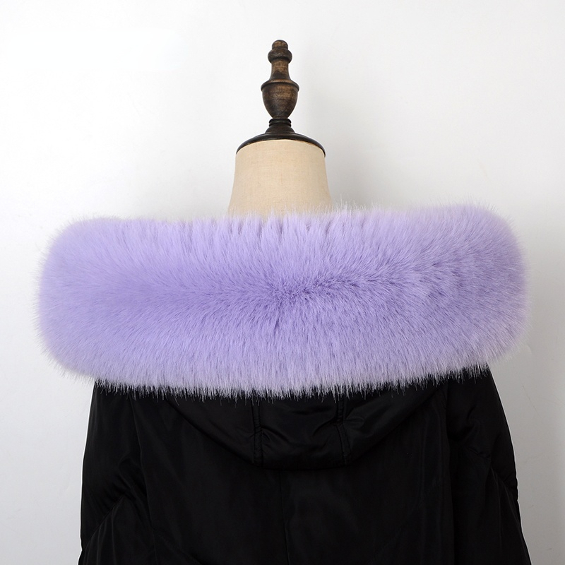 Chal con Cuello de piel de zorro sintética para mujer, Cuello de piel peluda para abrigo de invierno, capucha, decoración de piel, bufanda de piel falsa, Parkas, abrigo, bufandas con Cuello de piel
