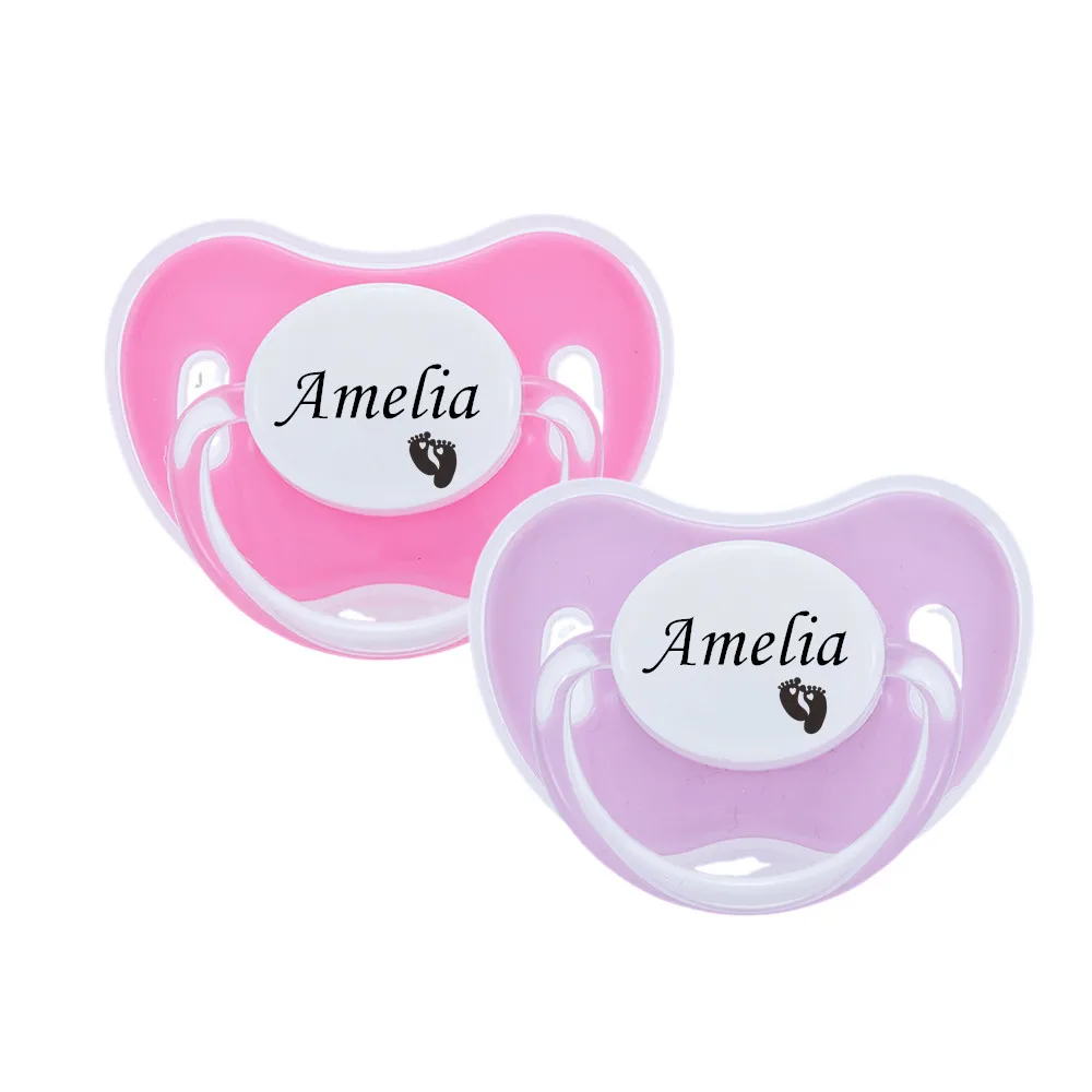 ( 2pcs ) MIYOCAR Personalized & Custom Pacifier with Name Unique Gift for Baby Girl and Boy BPA free Pacifier Clip