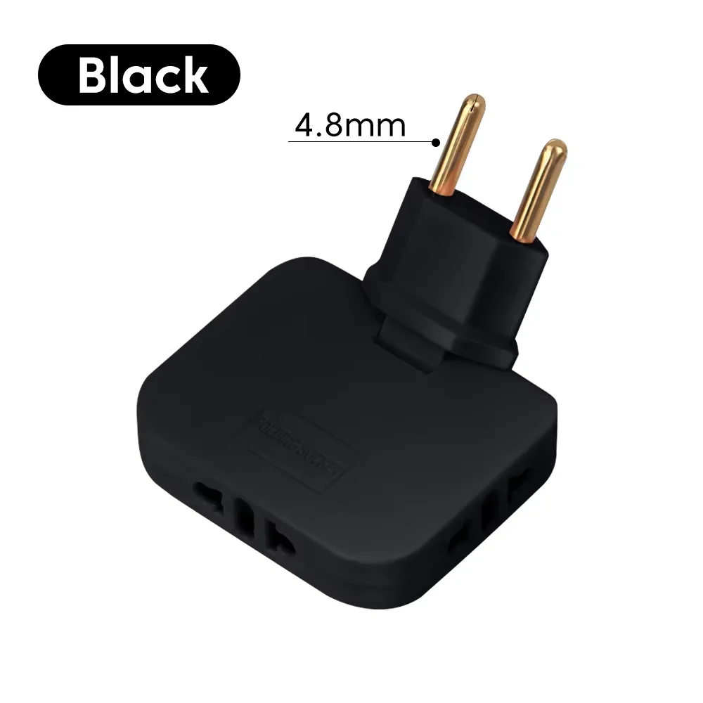 EU Travel Adapter 3 in 1 - ตัวแปลงปลั๊ก US ไปยังยุโรปพร้อมพอร์ต USB 2 พอร์ต |   อะแดปเตอร์ Type C/E/F รองรับ (เยอรมนี ฝรั่งเศส อิตาลี)