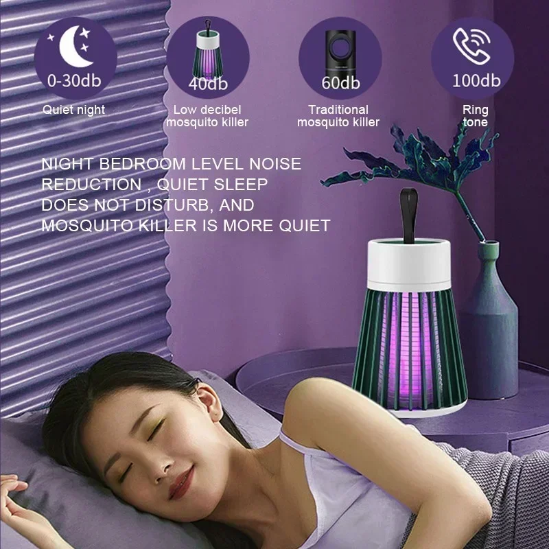 1200mAh UV Mosquito Lamp USB Rechargeable Model Mosquito Lamp Pest Control Lamp  For Home 360° Large Area Silent mosquito trap