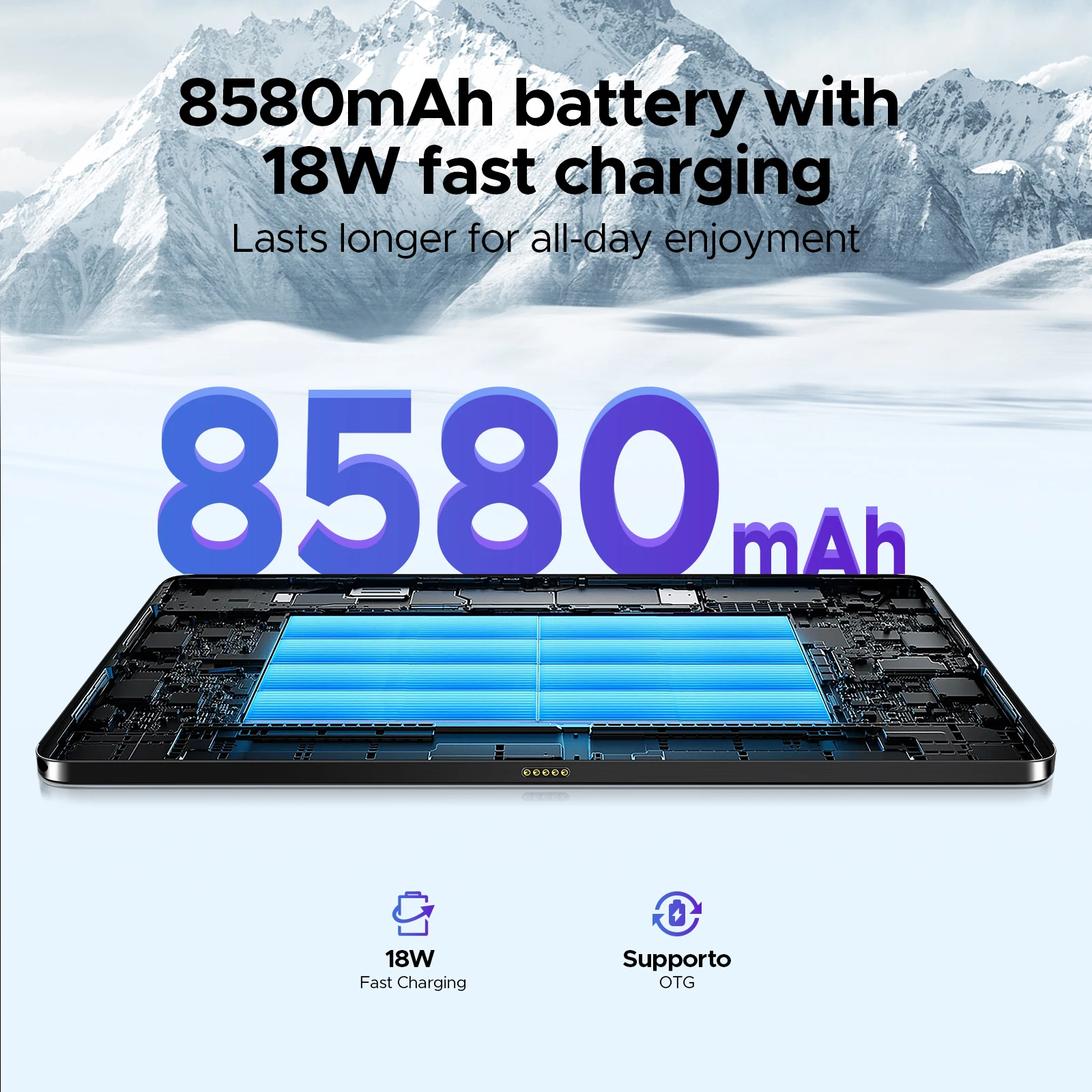 DOOGEE T40 Android Tablet 14 11 ''IPS 2.5K 8GB RAM 512GB ROM Helio G99 8580mAh 18W Charge Face Unlock 7.6mm ultra-thin Tablet
