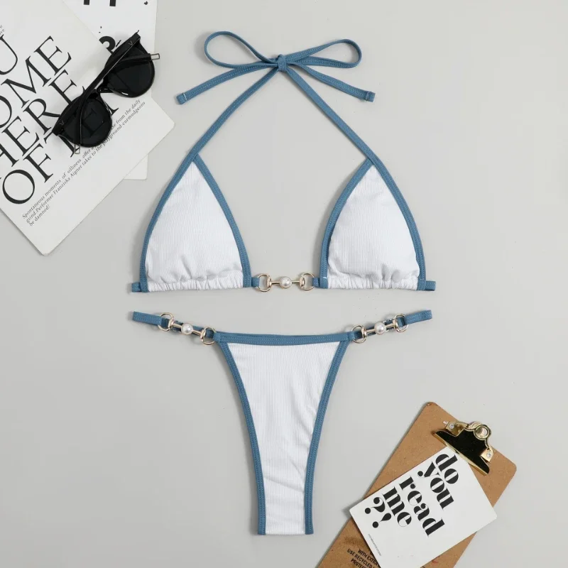 Sexy deux pièces ensemble de Bikini femmes imprimé aléatoire ensemble de Bikini maillot de bain Push-Up maillots de bain de plage de sable maillot de bain