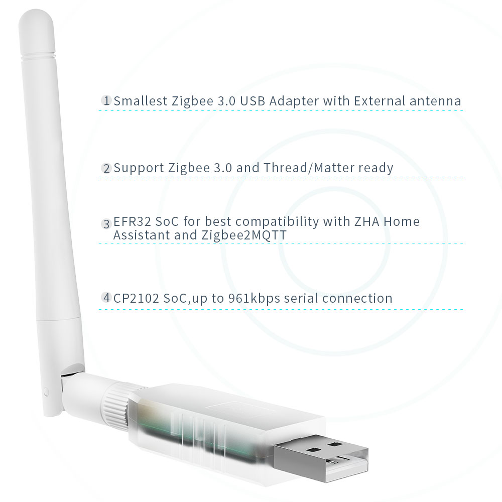 SMLIGHT SLZB-07 Zigbee 3.0 Adaptador USB de rosca/módulo más pequeño funciona con Zigbee2MQTT, ZHA, asistente doméstico
