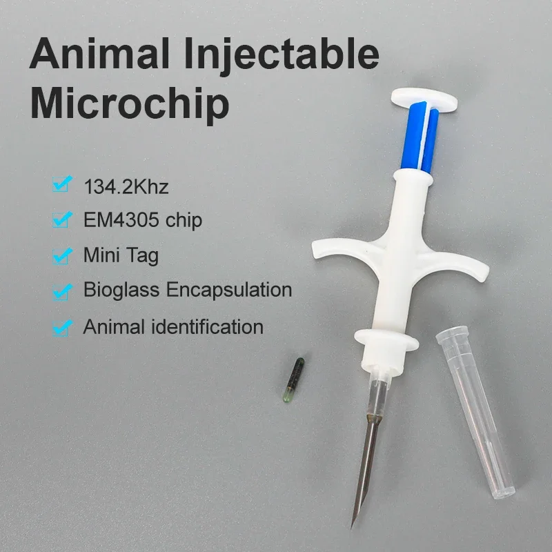 Seringa de microchip injetável para animais de estimação, 134.2khz, etiqueta de vidro para animais de estimação fdx b iso11784 11785 icar, seringa de animais para cães e gatos com 10 peças