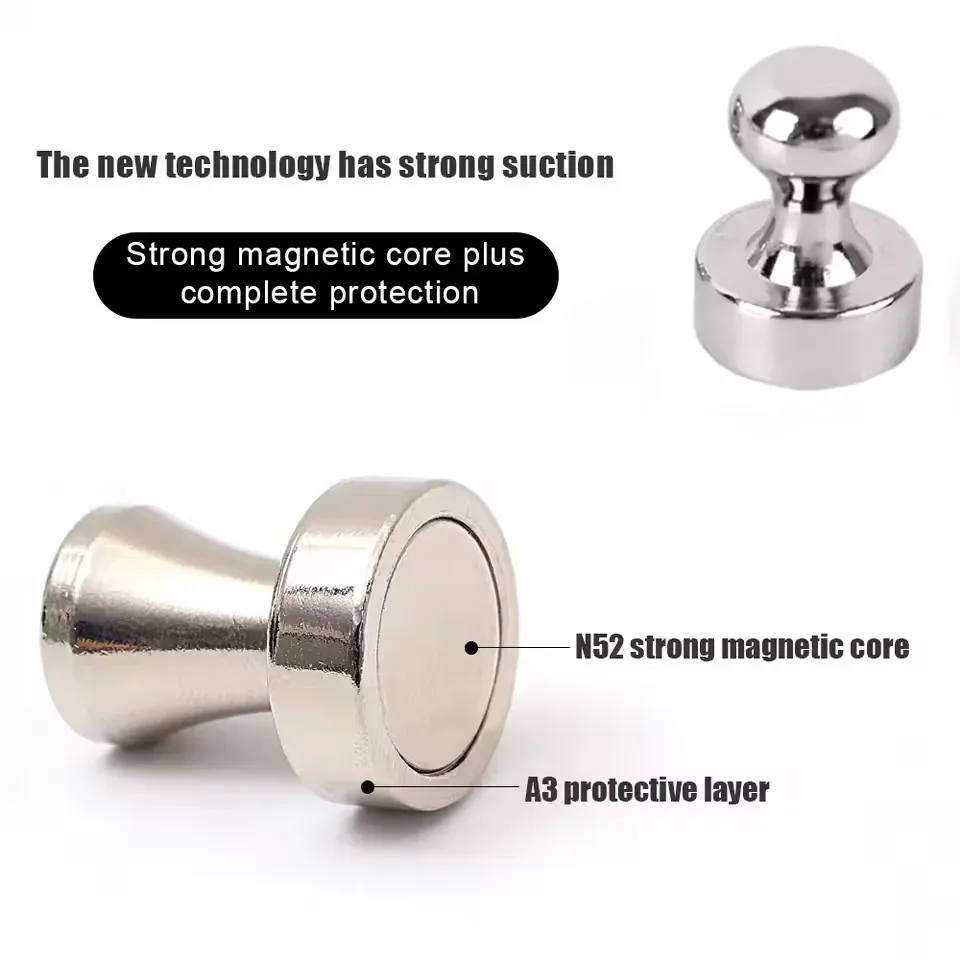 50/1Pcs โลหะ Strong Magnetic Pushpins แม่เหล็ก Pin ไวท์บอร์ดตู้เย็น Thumbtack Power แม่เหล็กแผ่น Push Pins สําหรับสํานักงานโรงเรียน
