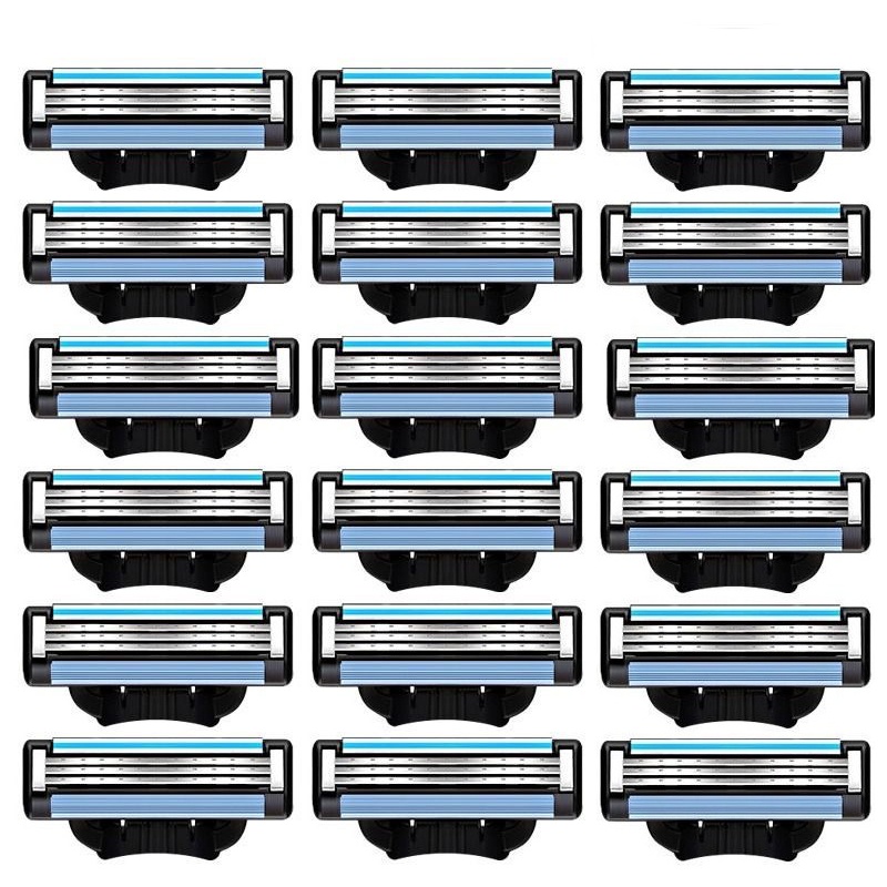 3 Razor Blade for Men Shaver Head Refills Cartridges with Lubrication Strip 3 Layres Blades Fast Cutting Face Beard