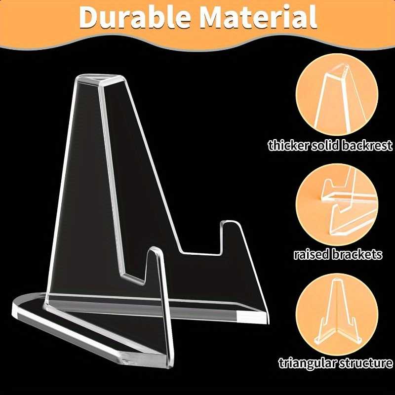 30PCS Acrylic Coin Display Stand Transparent Triangle Business Cards Photos Small Plates Shells Showing Holder For Household